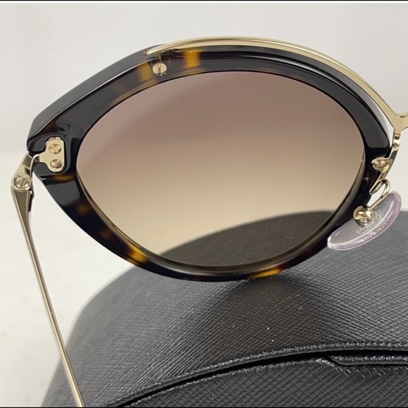 Prada Ladies Black Oval Sunglasses - Picture 5 of 13